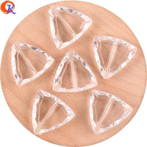 Cordial Design 29x30mm 100Pcs Acrylic Beads/Hand Made/Triangle Shape/DIY Making/Earring Findings/Jewelry Accessories/Clear Bead