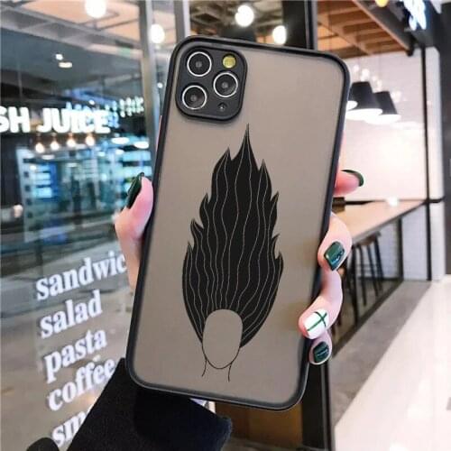 Abstract Creative Face Camera Lend Protection Phone Case For iPhone 11 12 Pro Max XR XS X 8 7 Plus Matte Shockproof Back Coque