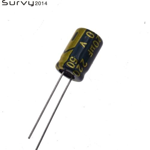 10/50PCS 50V 220uF 105 8x12mm Electrolytic Capacitor Top diy electronics