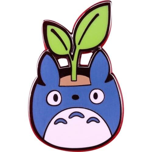 Totoro Planter Enamel Pin Studio Ghibli lapel badge houseplant pot pin