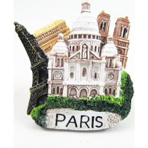 France Souvenirs Fridge Magnet PARIS Shishi Sacred Heart Cathedral Eiffel Tower Notre Dame Cathedral
