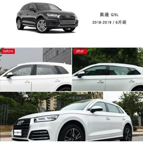 Chrome door visor side window deflector shade sun rain shield silver trips eaves for Audi q5l