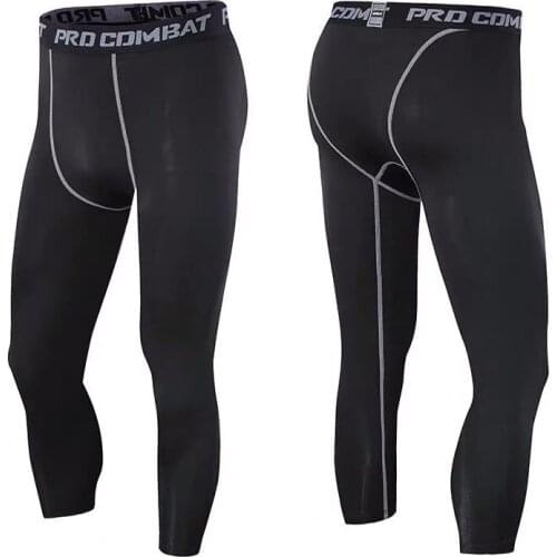 Compression Pants Mens Sports Leggings Man Tights Capri Pants Compression Trousers Men Leggings Fitness Sportswear Bodybuilding