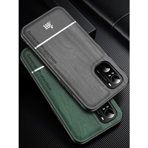 For Xiaomi Redmi K40 K30 K20 Note 8 9 10s 10 Pro Max Case For Poco X3 F3 M2 Pro Splicing Wood Grain Leather Case