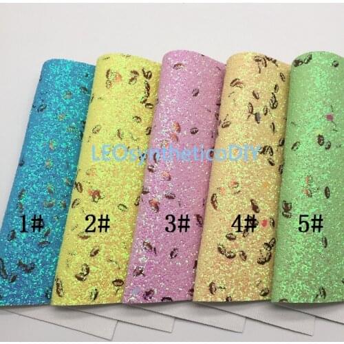 LEOsyntheticoDIY Baseball Football Chunky Glitter Vinyl Fabric Sheet Felt Backing Synthetic Leather Faux Vinil DIY A4 SIZE R07