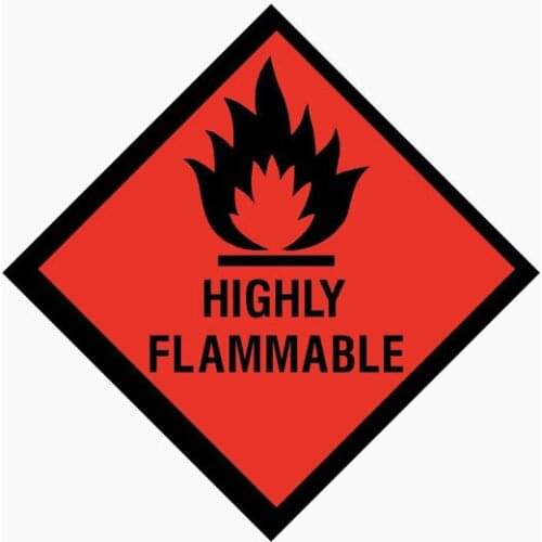 Hot Warning HIGHLY FLAMMABLE Car Sticker Vinyl Sunscreen Bumper KK Motorcycle Decals Decorative Waterproof PVC 10cm*10cm
