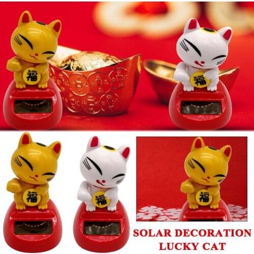 Cute Solar Power Cat Interior Decoration Home Decoration Childrens Toys Birthday Gifts Premium Plastics Made Of Lucky Symbols