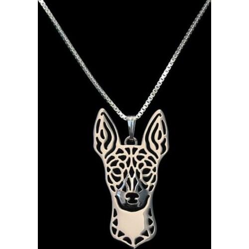 Fashion Metal Jewelry Dog Necklaces Womens Rat Terrier Pendant Necklaces