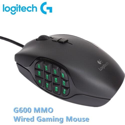 Logitech G600 MMO Wired Gaming Mouse Laptop PC Gamer Mouse 8200DPI Opticali Genuine 17 Programmable Buttons for Windows Mac OS