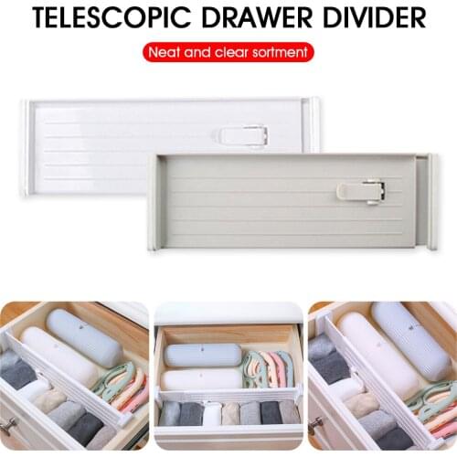 Plastic Drawer Divider Telescopic Drawer Organizer Expandable 27-47cm with Lock Adjustable Separator for Kitchen Dresser Drawer