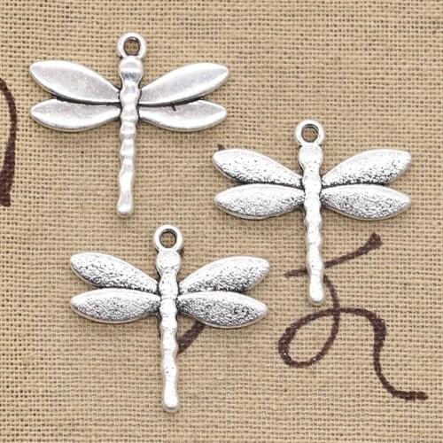 10pcs Charms Dragonfly 28x30mm Antique Silver Color Pendants DIY Necklace Crafts Making Findings Handmade Tibetan Jewelry