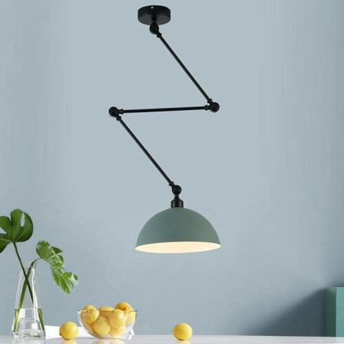 Nordic Adjustable Long Arm Pendant Light Aluminium Sconces LED Ceiling Hanging Lamp for Living room Bedroom Dining Room WF1019