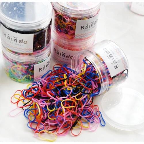 1 Box Girls Colorful Small Disposable Rubber Bands Baby Children Sweet Ponytail Holder Elastic Hair Bands Kids Hair Accessories