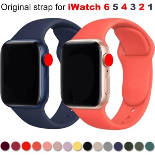 2021 New Fashion Silicone Strap For Apple Watch Band 38mm 40mm 42mm 44mm Rubber Belt Smartwatch Bracelet iWatch Series SE 6 5 4