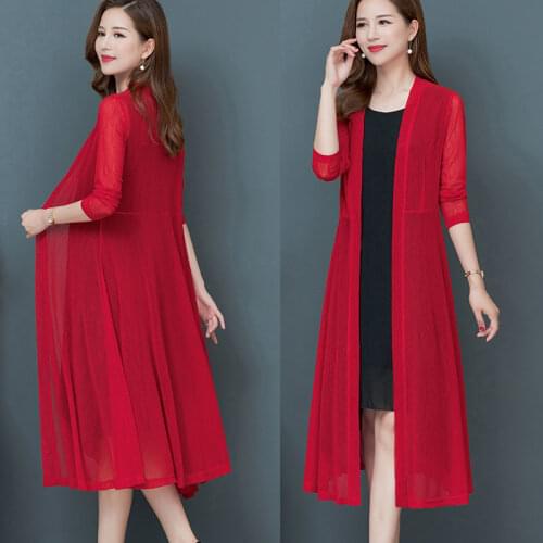 Spring Summer New Women Long Breathable Plus Size 6XL Mesh Cardigan UV Sun Protection Clothing Long Sleeve Shawl Jacket Y595