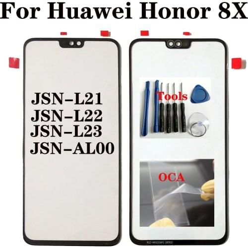 Shyueda For Huawei Honor 8X JSN-L21 JSN-L22 JSN-L23 JSN-AL00 6.5" Outer Front Screen Glass Replacement with OCA Tools
