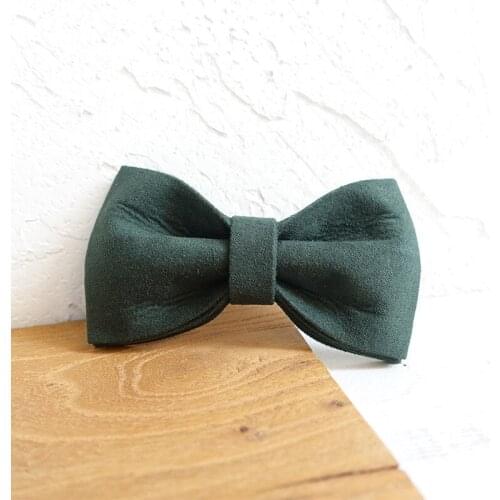 Dark Green Velvet Dog Bowtie Pets Collar Accessory Puppy Cat Pet Supplies Grooming Tools Dogs Dismountable Ornamental Bow Ties