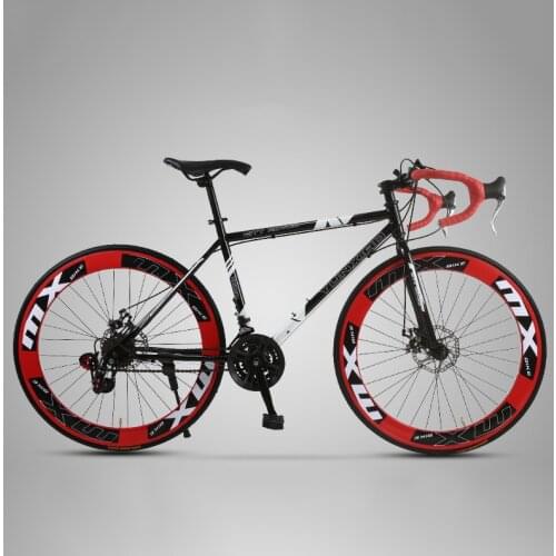 26 Inch Road Bike Fixed Gear Bicycle 24 Speed Croissant Bend Double Disc Brake Road Racing Adult Male And Female Students