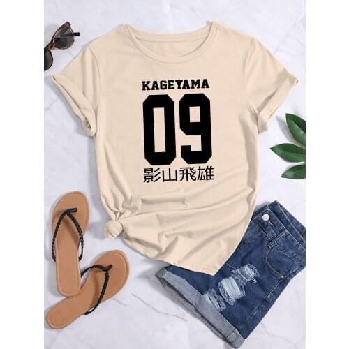 Kageyama Tobio Haikyuu Printing Womens t Shirts Summer Harajuku Style Clothes Plus Size t-Shirts Fashion o-Neck Womens t Shirt