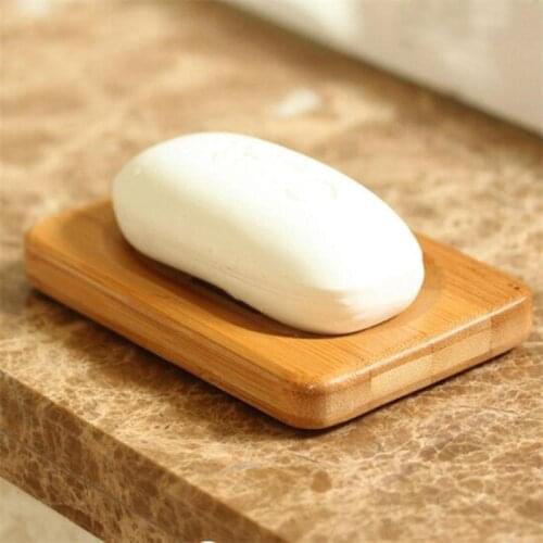1pc Dish Kitchen Wooden eco-friendly Natural Bamboo Soap Dish Shower Soap Tray Soap Rack Plat Dry Cleaning Soap Holder Dropship