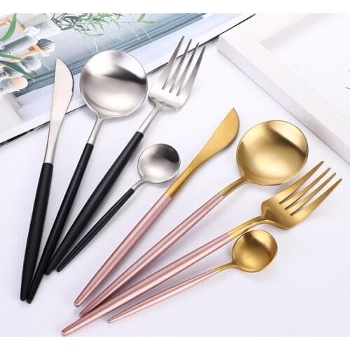 304 stainless steel cutlery series steak knife fork spoon tableware dinner set gift
