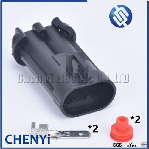 5 set 2Pin male Connector 15363990 15363993 15344054 For Water Tank Fan Radiator Plug Map Sensor