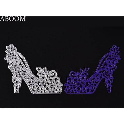 ABOOM 1PC Womens High Heel Shoes Design Cutting Dies Scrapbooking Album Notebook Decoration Cut Die Paper Card Making Template
