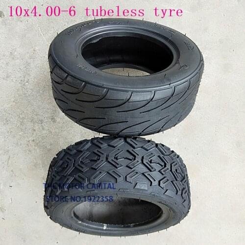 10X4.00-6 Tire Tubeless Vacuum Tyre Fits Harley Electric Citycoco Scooter Go karts ATV Quad bike OFF-Road good quality