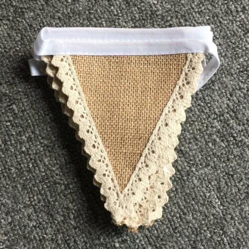 Free shipp1Set/8Flags Vintage Burlap Banner Bunting Flags Wedding Photography Props Wedding Garland rustic wedding decoration