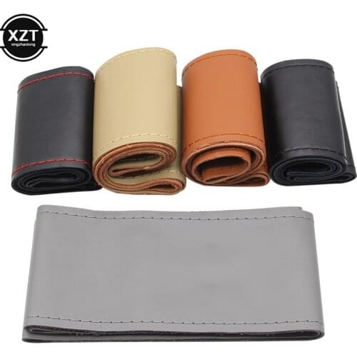 42cm 45cm 47cm 50CM Car Truck Steering Wheel Cover Truck Bus DIY Handmade Genuine Leather Steering Wheel Cover