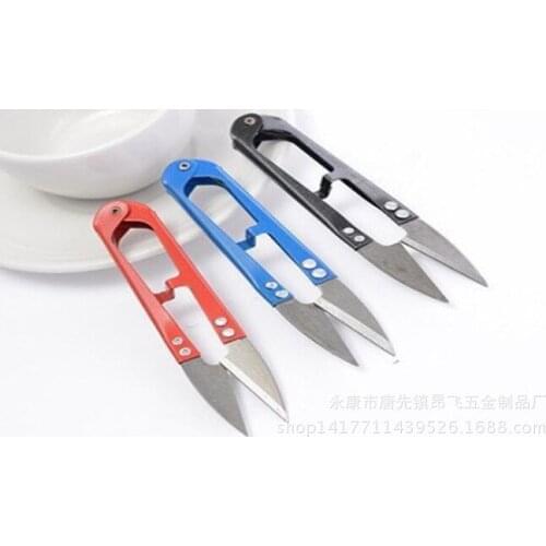 Color spray yarn cutting thread head scissors cross stitch scissors U-shaped fish thread scissors factory price direct sales