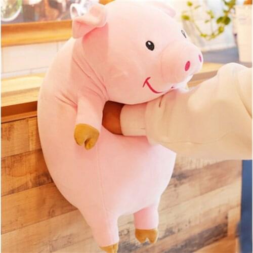 Fancytrader Big Soft Piggy Plush Toys Giant 35inch Kawaii Stuffed Animal Pig Pillow Doll for Children Gift