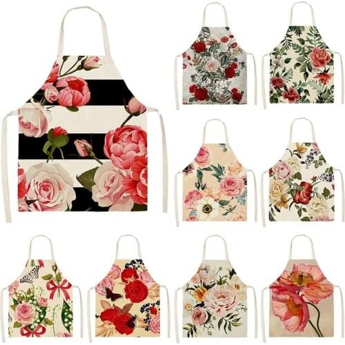 Rose pattern apron baking accessories aprons for women kitchen accessories apron kitchen cooking accessories Apron for kitchen