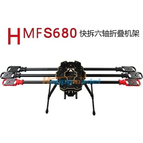 HMF S680 Carbon Fiber 6-Axis Solder PCB Center Board Folding FPV Hexacopter Frame Kit with Landing Gear Better Than Tarot 650