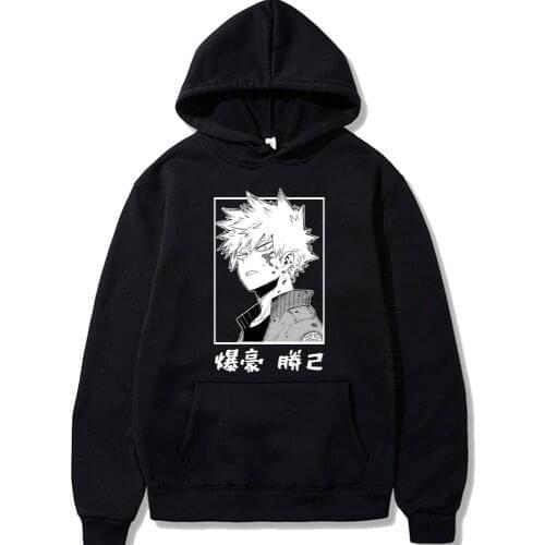 Harajuku My Hero Academia Hoodies Japanese Anime Bakugou Katsuki DIY Printing Mens Hoodie Sweatshirt Daily Casual Streetwears