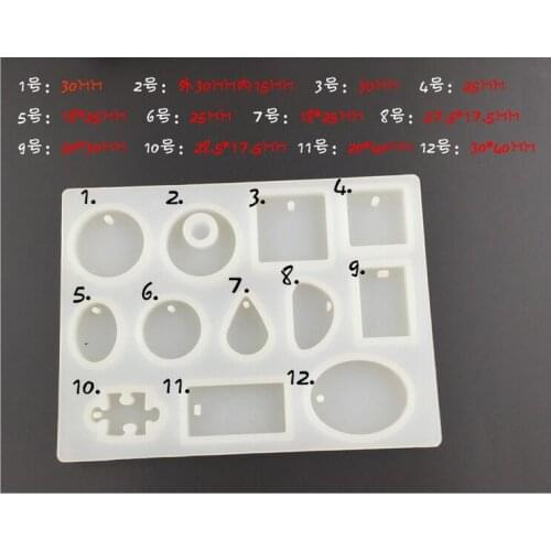 DIY jewelry tool Silicone mould round oval square rectangular drop pendant mold with a hole handmade craft decoration mold