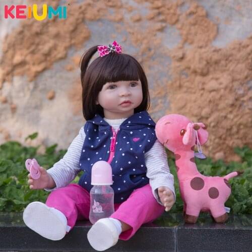 Collection KEIUMI 24 Inch Cloth Body Reborn Baby Dolls 60 CM Handmade Bebe Reborn Dolls Toys Bonecas For Child Birthday Gifts