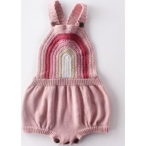 Knitted Baby Clothes Rainbow Baby Girl boys Romper Sleeveless Cotton Newborn Baby Romper Baby Jumpsuit Boy Romper Baby Girl