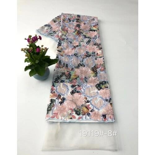 The Latest African Sequin Fabric Bridal Material French Tulle Mesh Lace Fabric 2021 High Quality Nigeria Lace Fabric XB4630