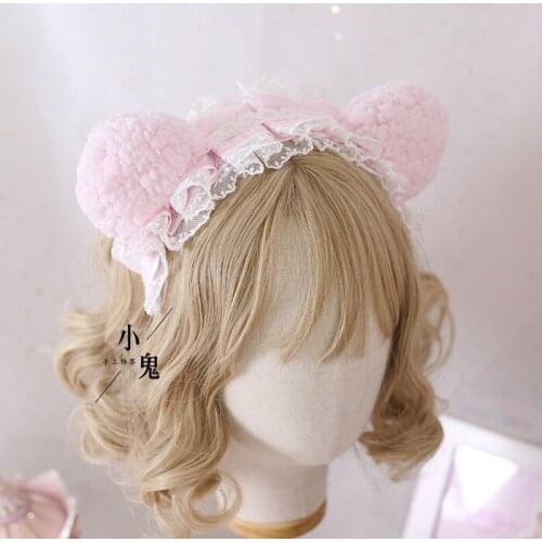 Lolita Bear Ear KC Hairband Lolita Cute Black Hairband