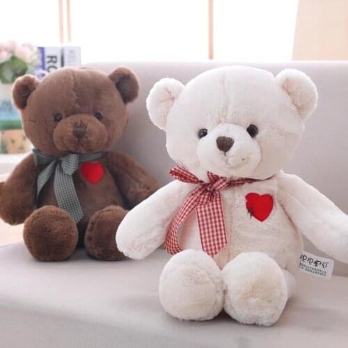 Love Teddy Bear with Heart Embroidery Kids for Baby Children High Quality Gifts Stuffed Bear Plush Doll Toy