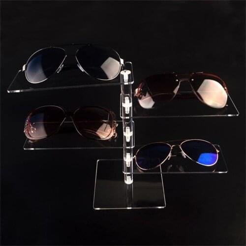 Multifunction 4-layer Acrylic Sunglasses Display Rack Shelf Eyeglasses Showing Stand Jewelry Desktop Bracelet Necklace Holder
