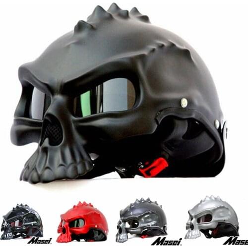 Dual Use Interchangeable Skull Motorcycle Helmet Casco Moto Vintage Cool Capacete Casco Novelty Casque Motorbike Half Face