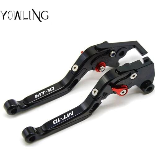 MT-10) Titanium blue CNC Motorcycle Folding Extending Brake Clutch Levers For Yamaha MT-10 MT 10 MT10 2015 2016 2017