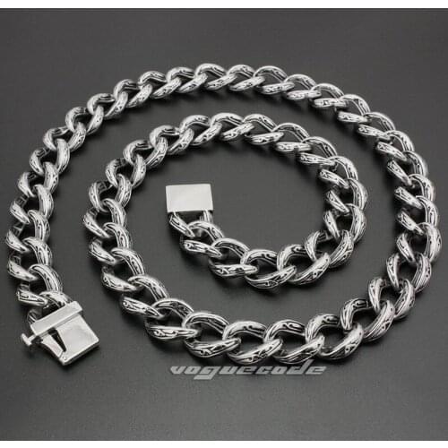 18" ~ 36" 316L Stainless Steel Mens Biker Rocker Punk Necklace Chain 5C016N