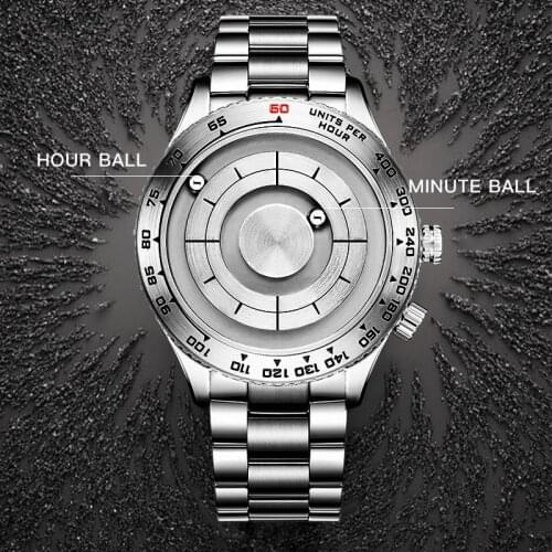 Magnetic ball Watch Mens waterproof watches Unique Mens Quartz Watches Steel Watches mens 2020 Military Watch EOEO