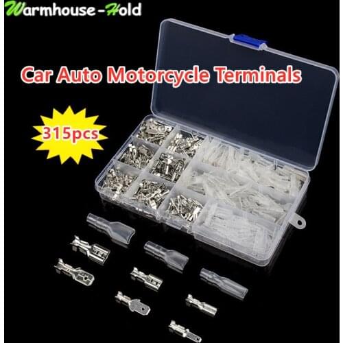 300X Assortment Car Auto Motorcycle Terminals Male & Female Wire CrimpTerminal Spade Connectors Kit 2.8MM/4.8MM/6.3MM With Box
