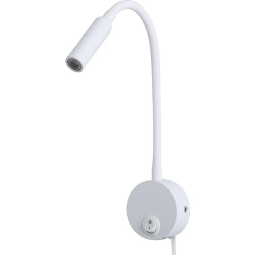 Agese Wall Mounted Reading Light Sconces Lamp Bedside Headboard Bedroom Books Matt White 3W LED Plug