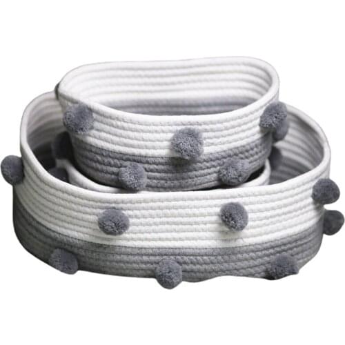 Desktop Storage Basket Nordic Cotton Wool Ball Woven Storage Basket Clothes Key Cosmetics Snack Basket