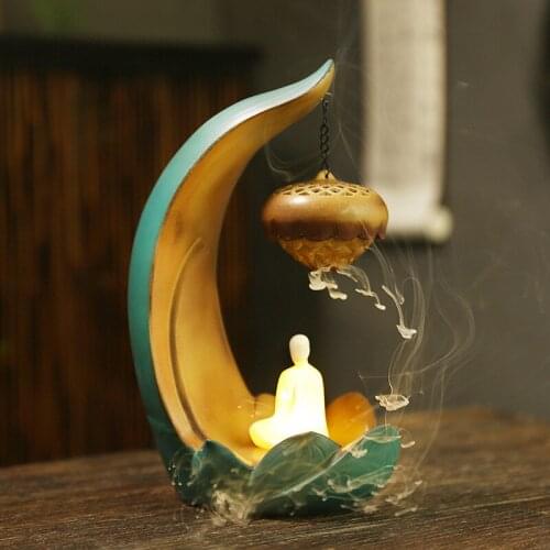 Small Backflow Incense Burner Smoke Fountain Insenso Zen Garden Incense Burner Candle Aroma Fogareiro Home Decoration YD50XL